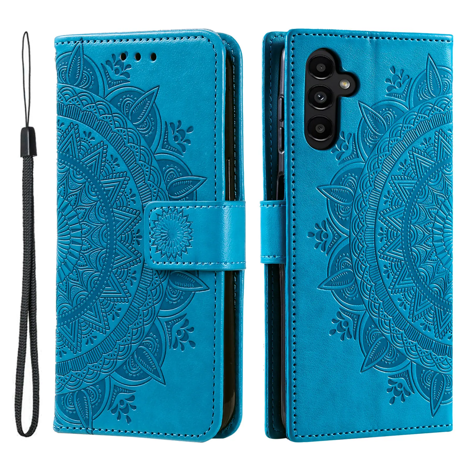 Läderfodral Mandala Samsung Galaxy A27 Blå
