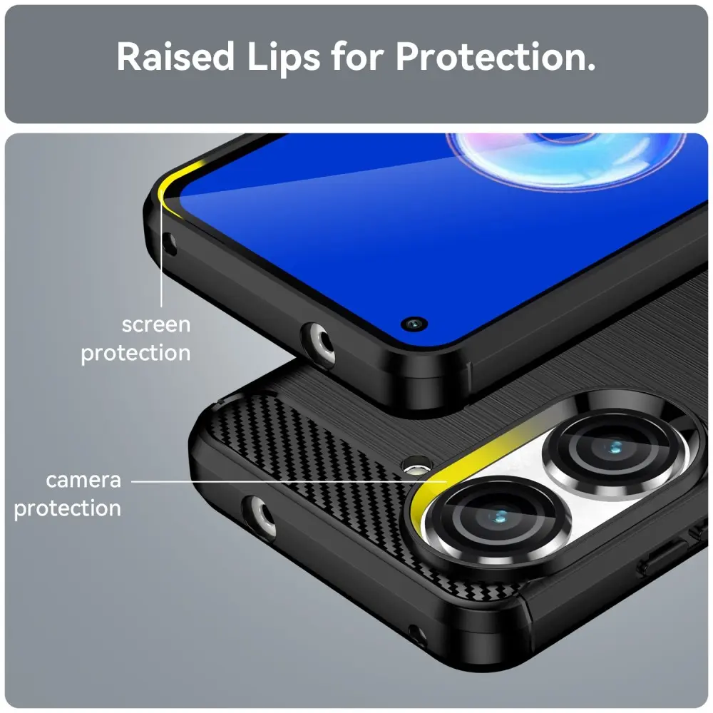 Asus ZenFone 9 Skal TPU Brushed Svart