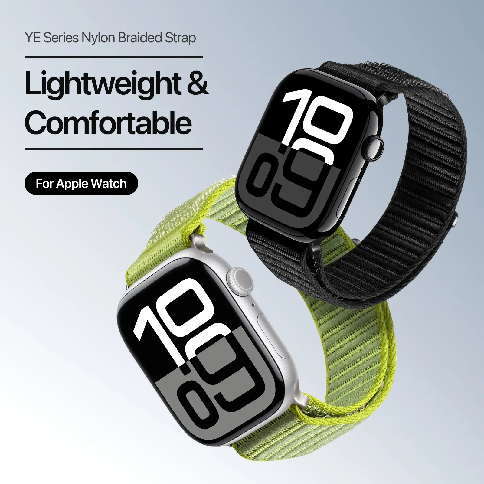 Nylon Armband Apple Watch Series 12 43mm Svart