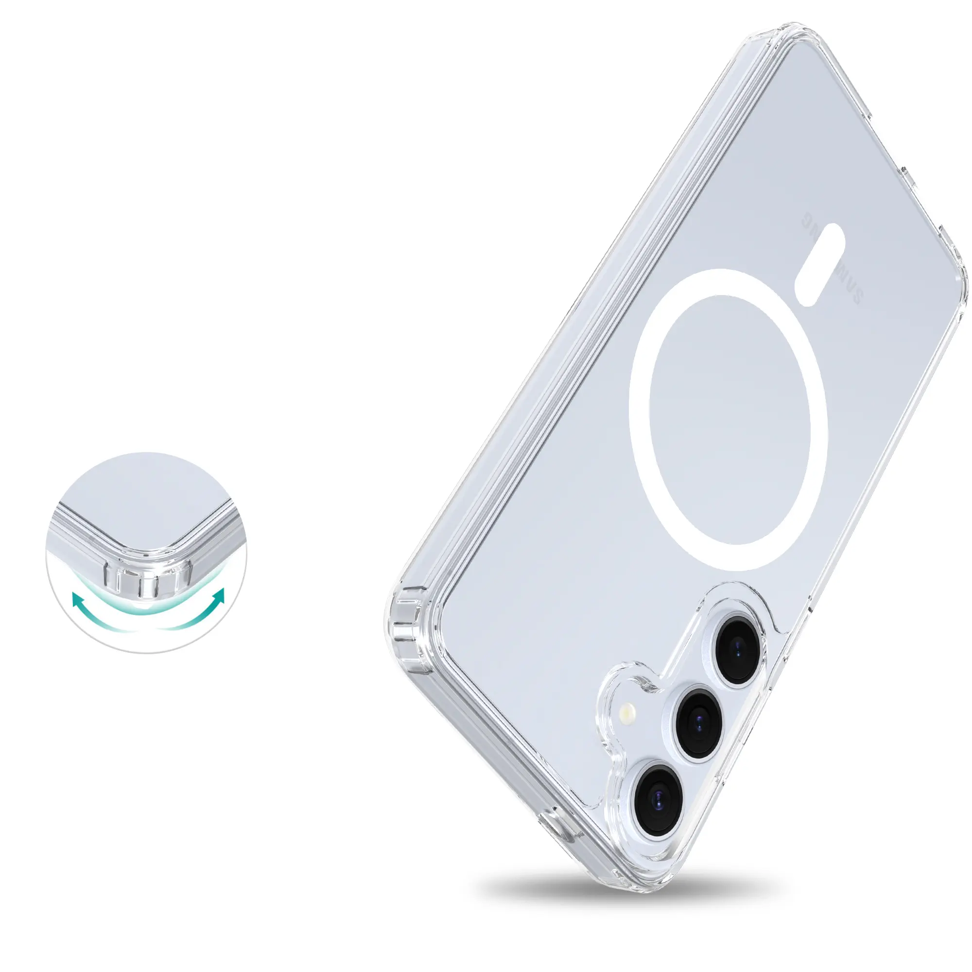 Hybridskal MagSafe Samsung Galaxy S25 Plus Genomskinlig