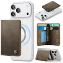 MagSafe korthållare i läder med ställfunktion och RFID-skydd, Brun