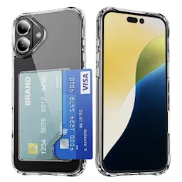 iPhone 17 Hybridskal med inbyggt kortfack, Genomskinlig