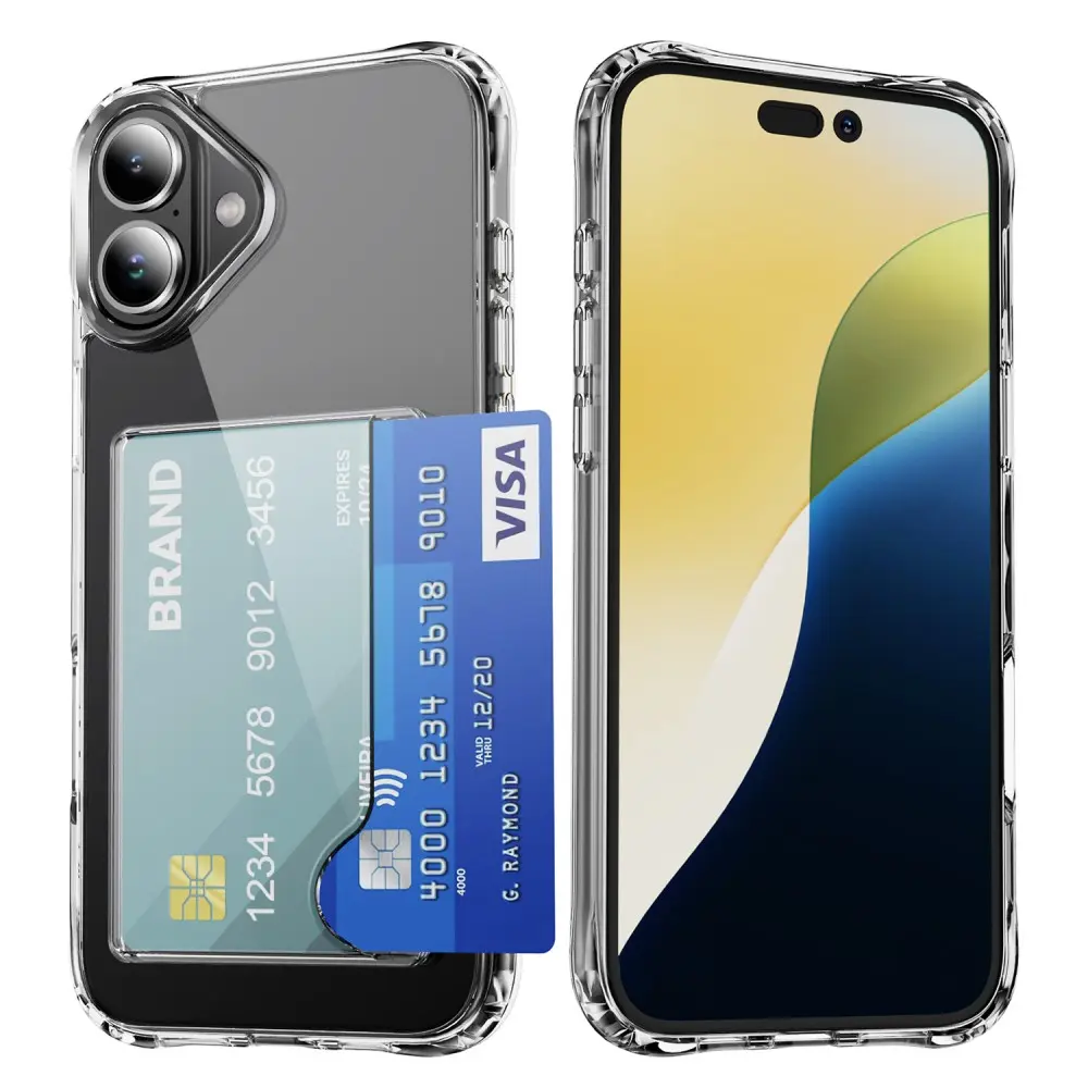 Hybridcover Kortholder iPhone 17 Gennemsigtig