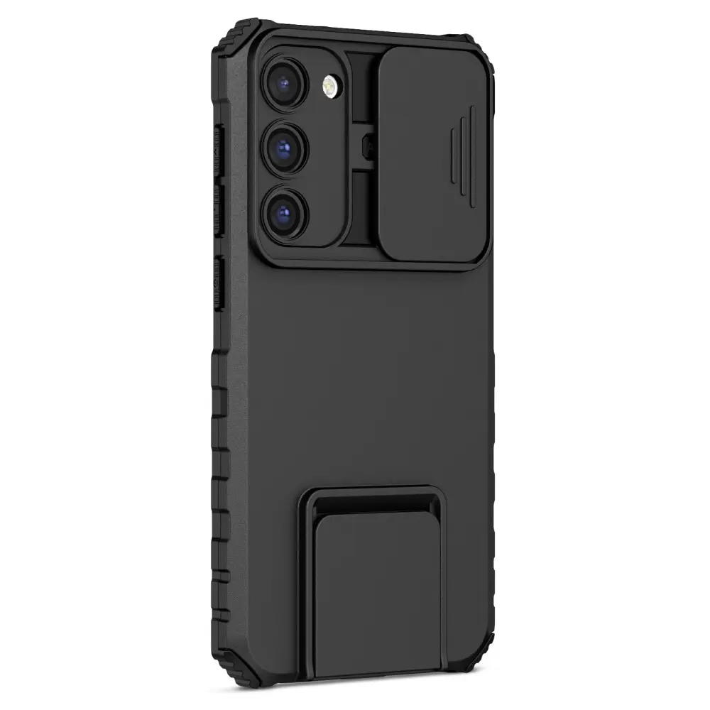 Samsung Galaxy S23 Kickstand Skal Kameraskydd Svart