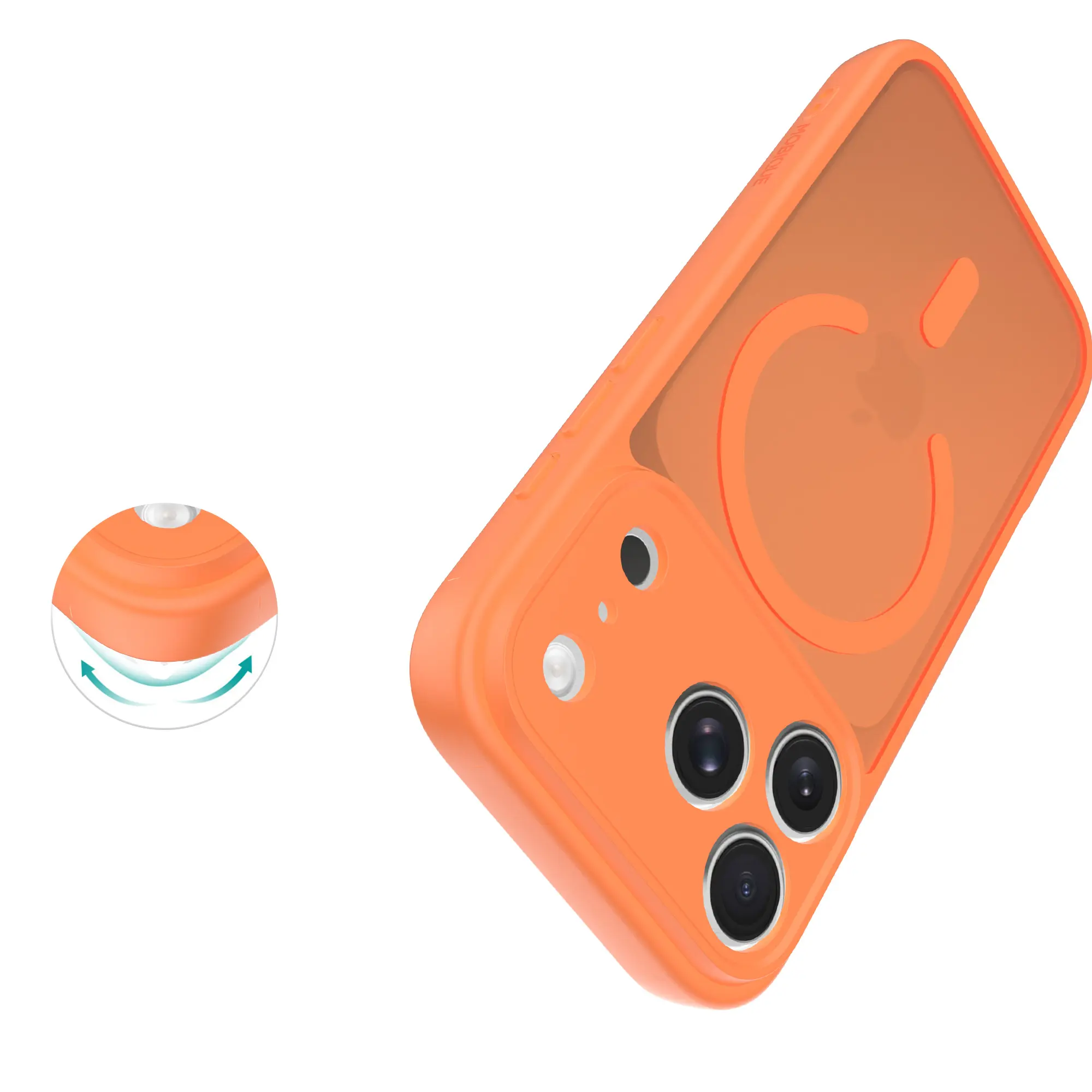 Magnetic Hybrid Skal iPhone 17 Pro Frosted Orange