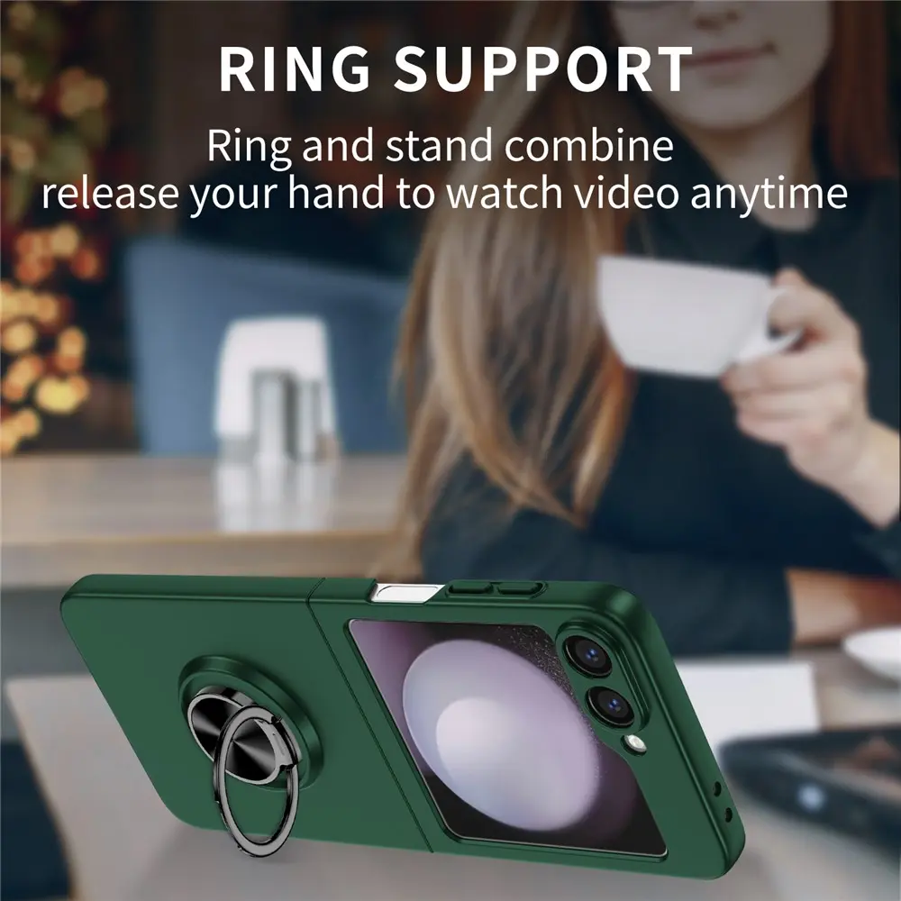Samsung Galaxy Z Flip 7 skal med magnetisk ringhållare Grön