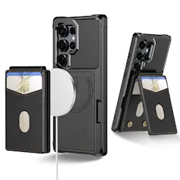 Magnetisk cover med kortholder Samsung Galaxy S24 Ultra Sort
