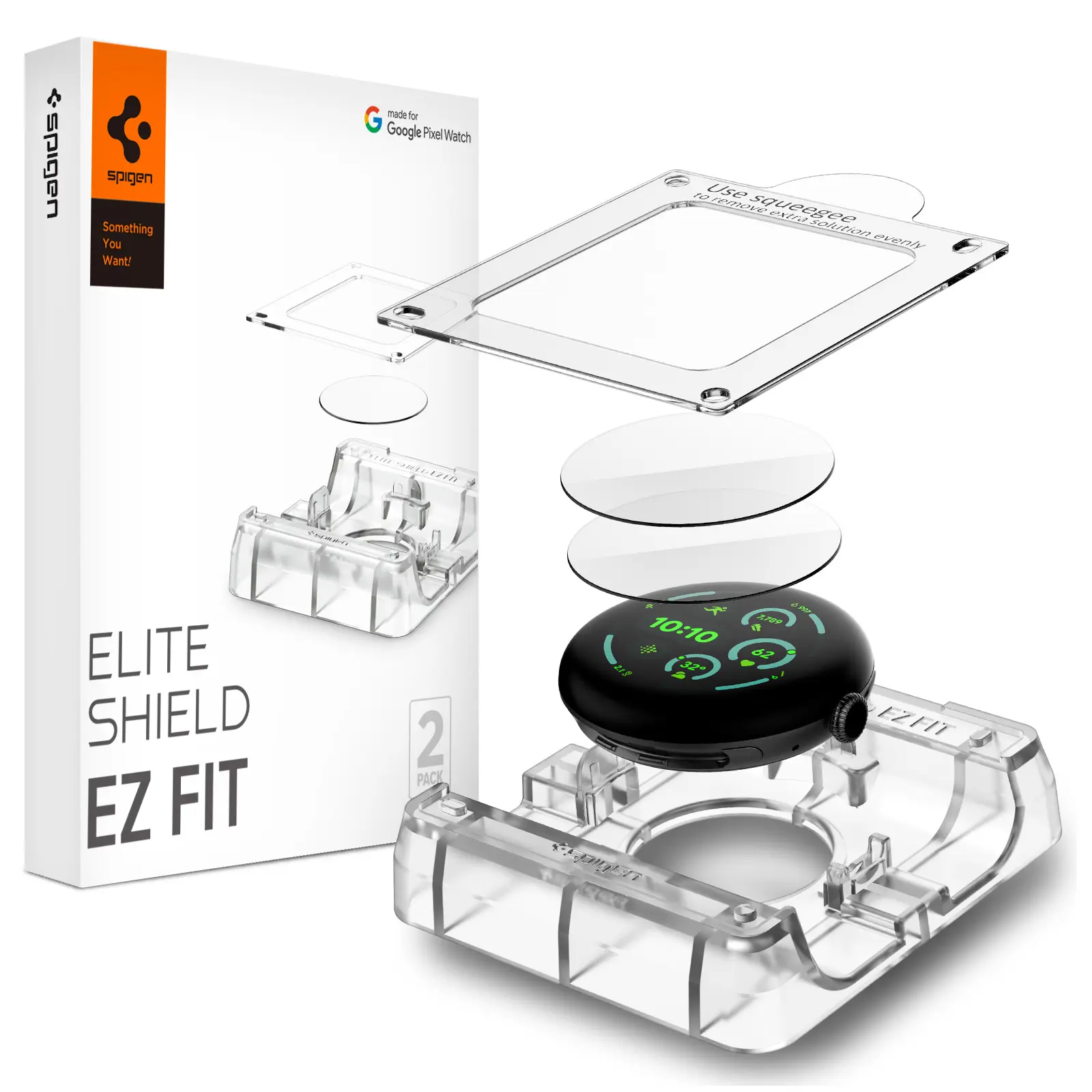 Google Pixel Watch 4 45mm Screen Protector EliteShield EZ Fit (2-pack)
