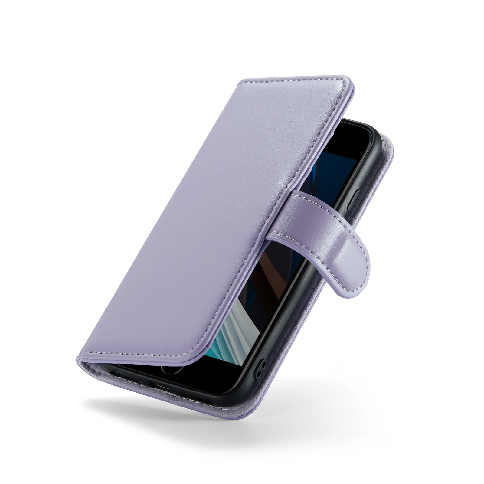 Äkta Läderfodral iPhone SE 2022 Lila