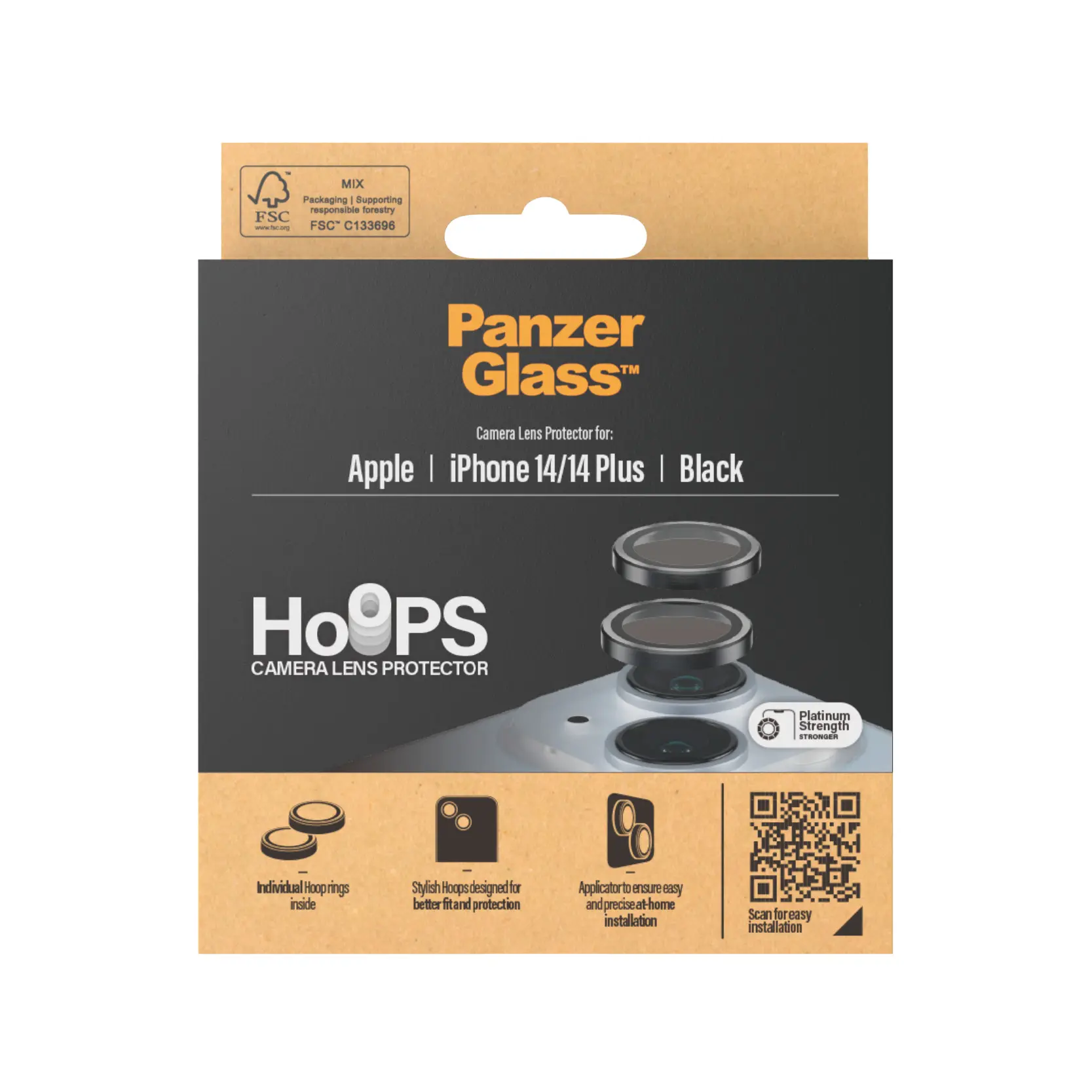 iPhone 14 Hoops Camera Lens Protector Svart