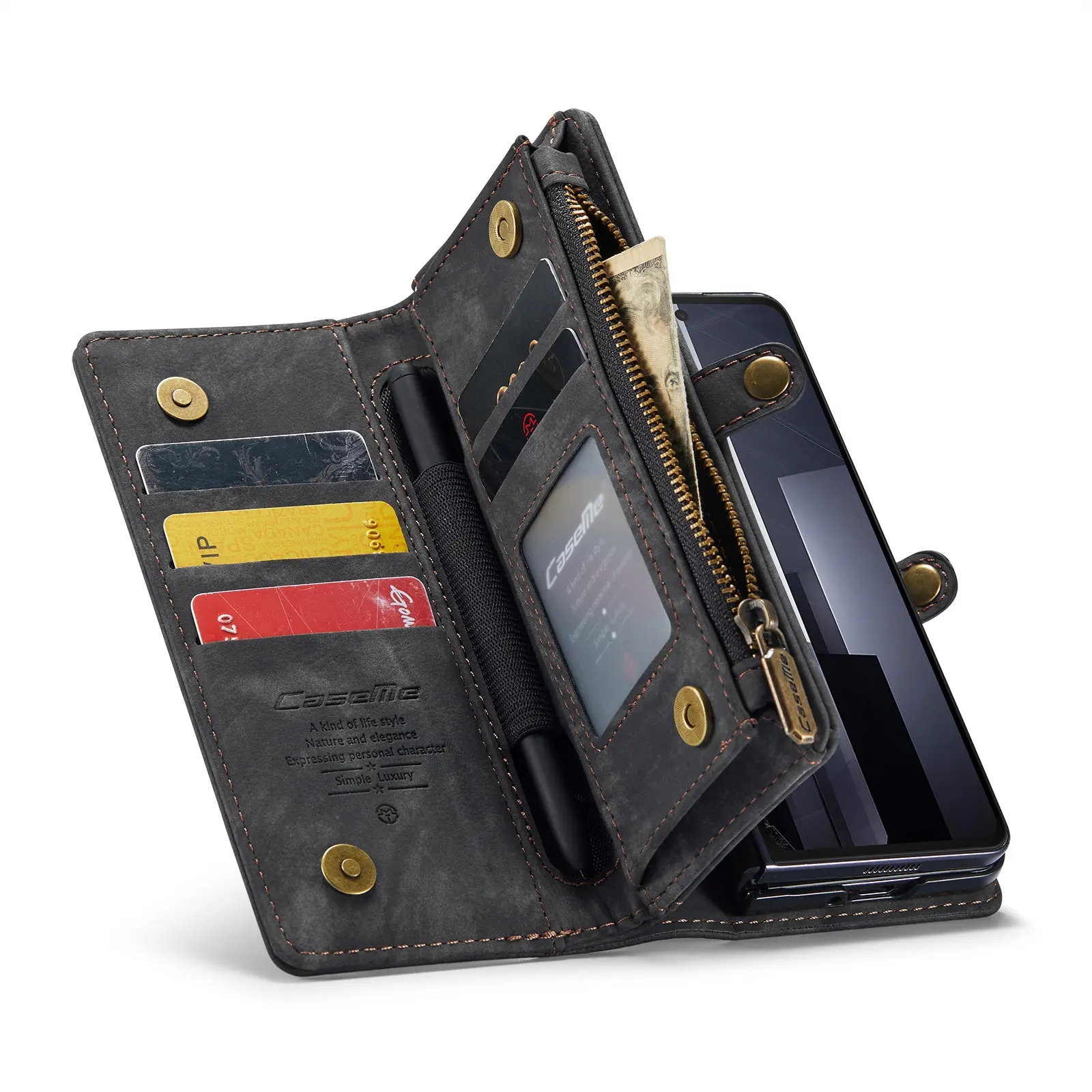 Multi-slot Plånboksfodral Samsung Galaxy Z Fold 6 Grå