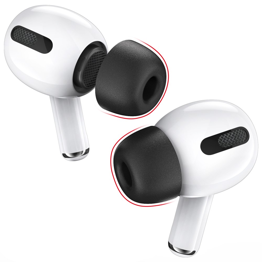 Ahastyle AirPods Pro 2 Ørepropper (3-pack) i memory foam - str M, svart