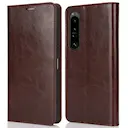 Mobiltaske Ægte Læder Sony Xperia 1 VI Mørkebrun