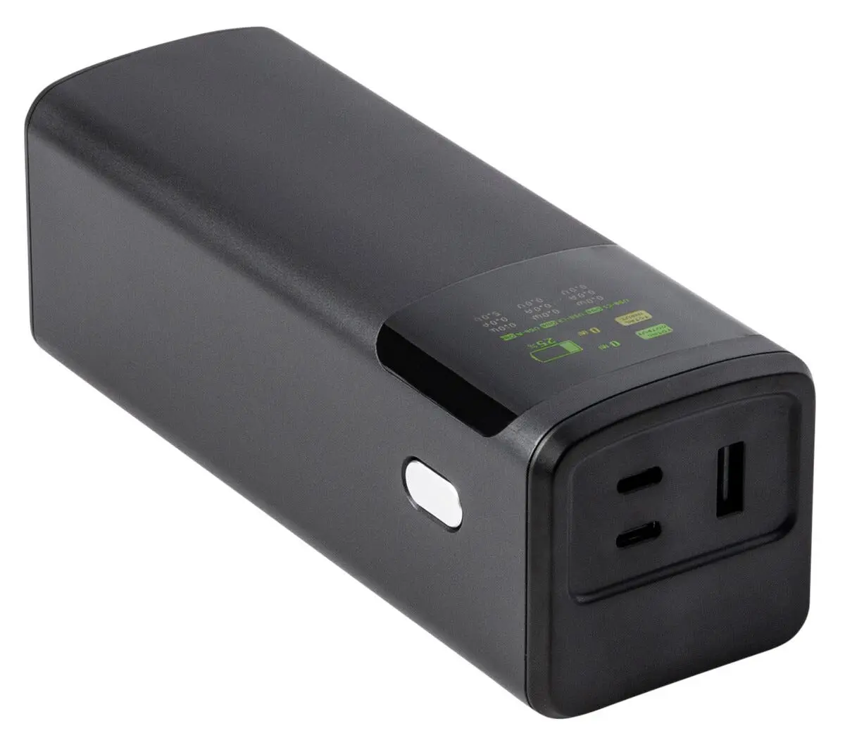 Powerbank med Display 24000 mAh USB-A + USB-C 140W Svart