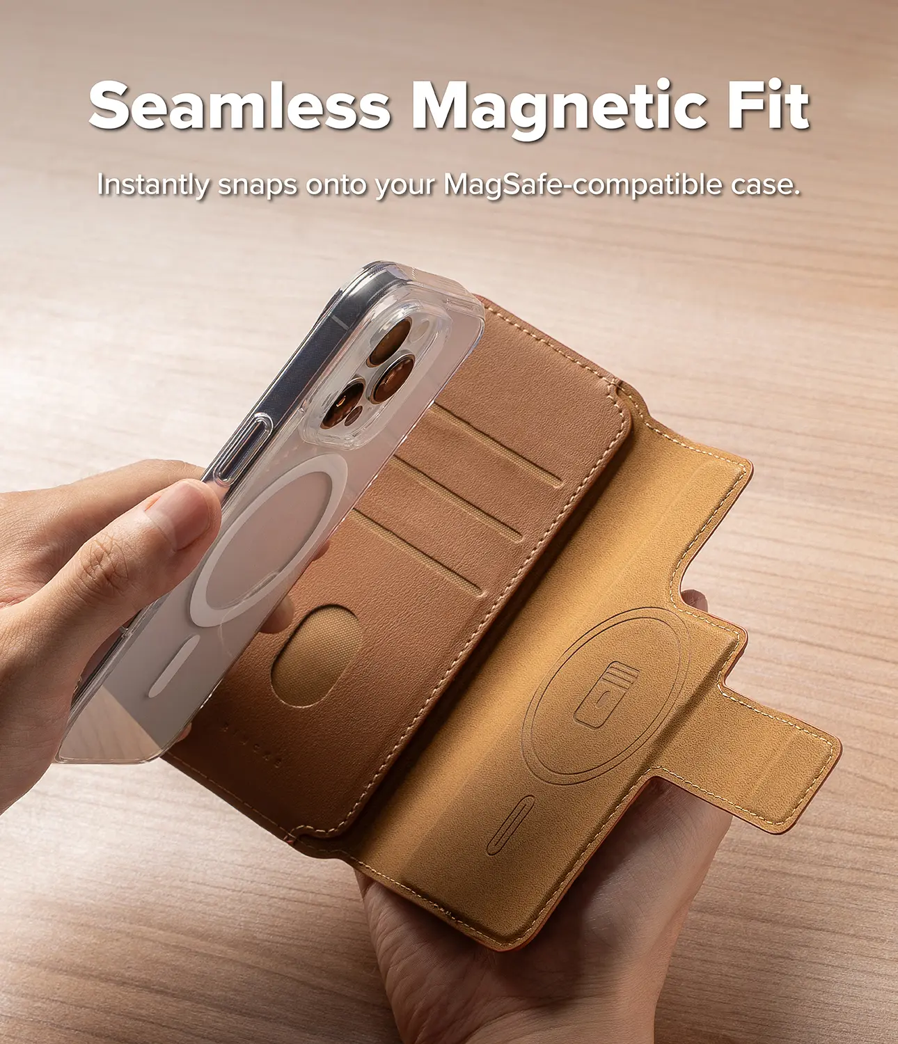 Folio Grip Wallet Magnetic iPhone 16 Pro Max Brun