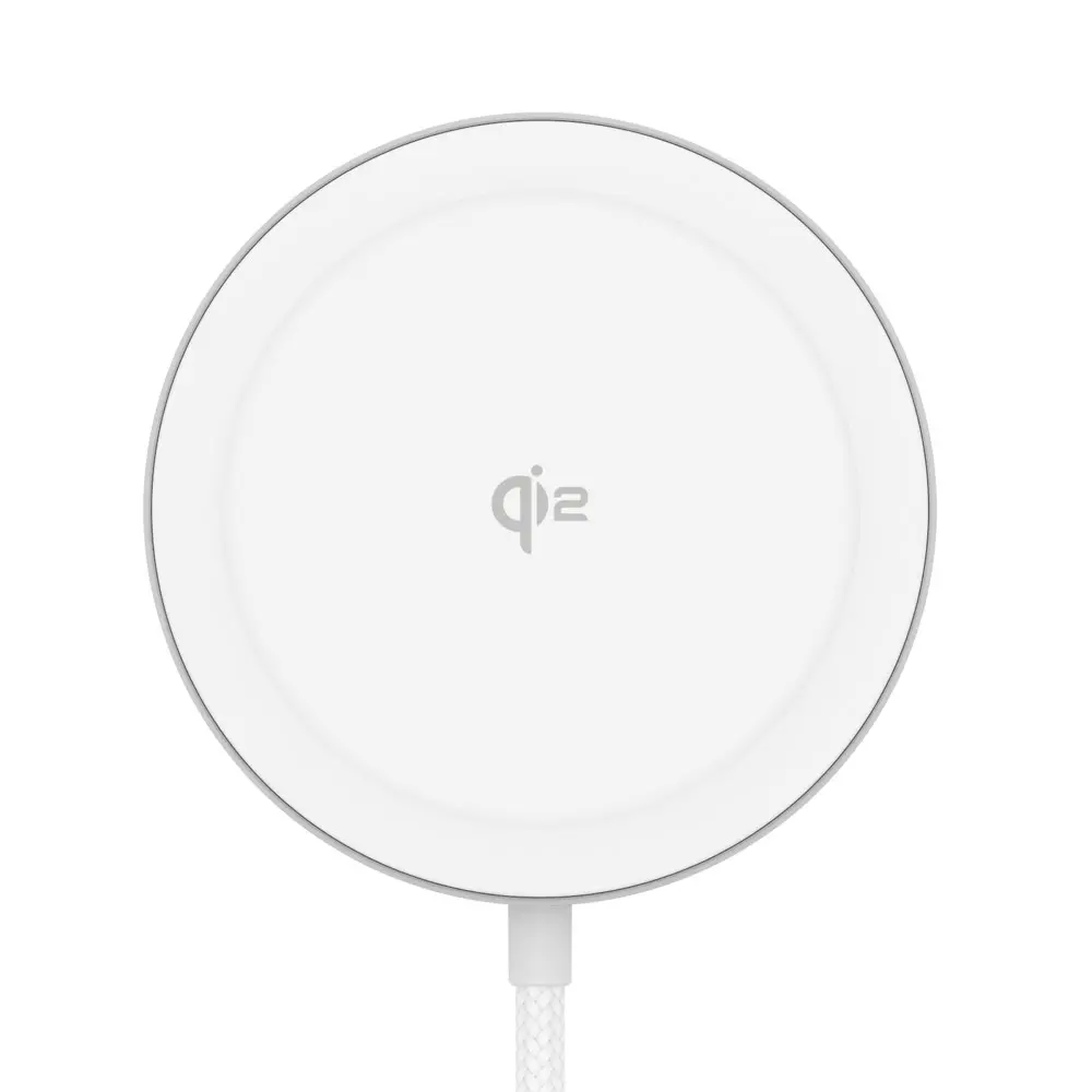 Qi2 15W MagSafe Trådlös Laddningsplatta med Ställ vit