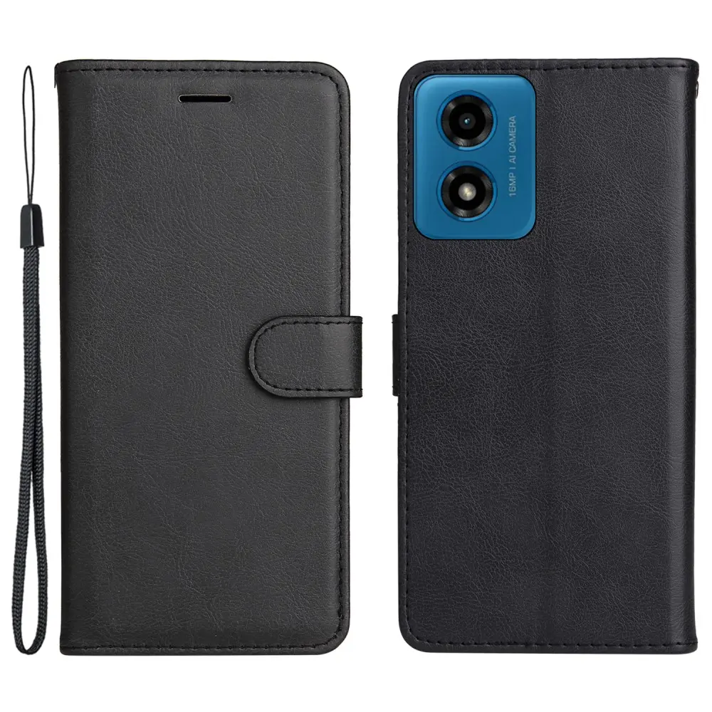 Tegnebogsetui Motorola Moto G04 sort