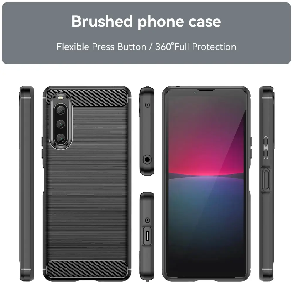 Sony Xperia 10 V Skal TPU Brushed Svart