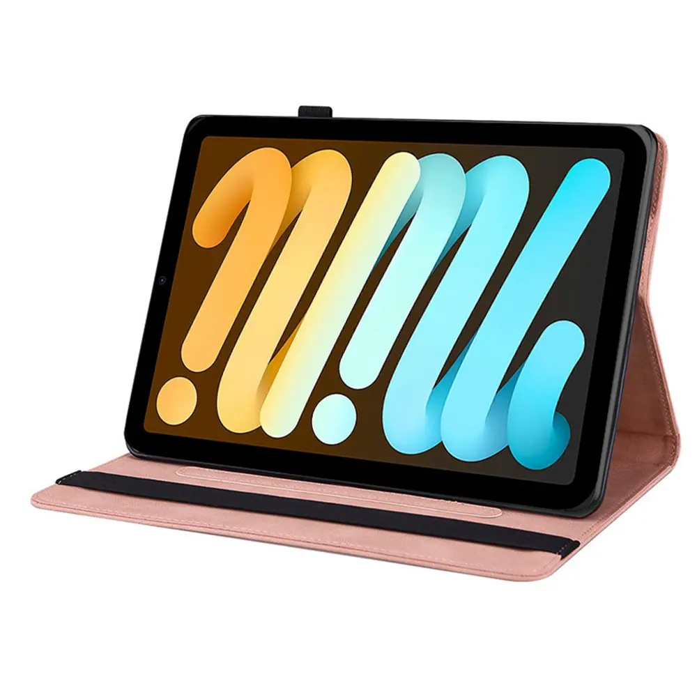 Läderfodral Fjärilar Apple iPad Mini 8th Gen (2026) Rosa