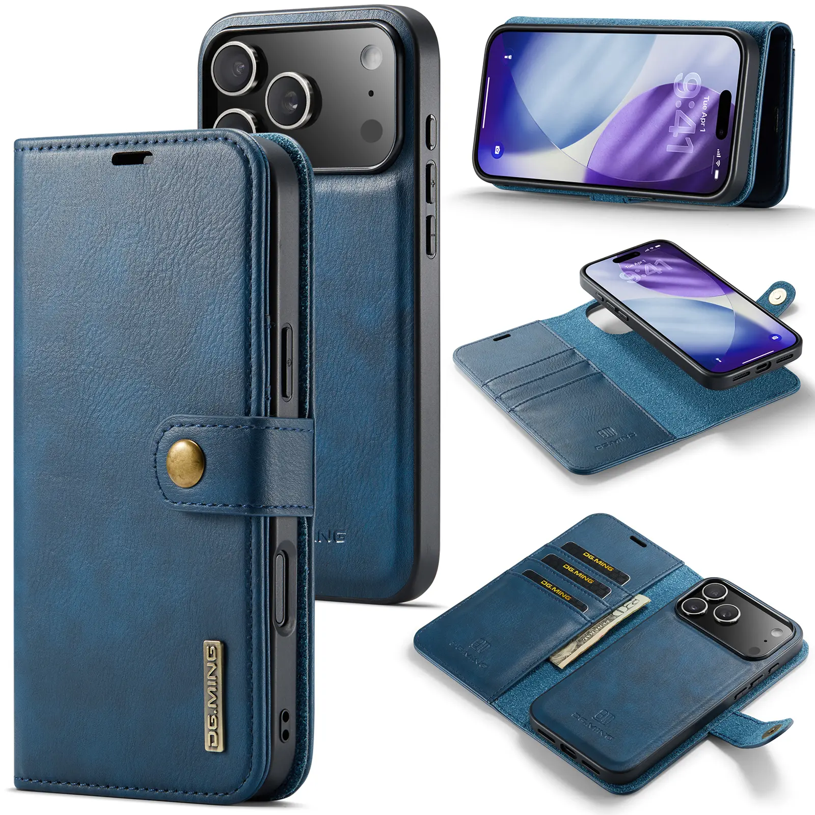 iPhone 18 Pro pungcover med aftageligt cover, Blue