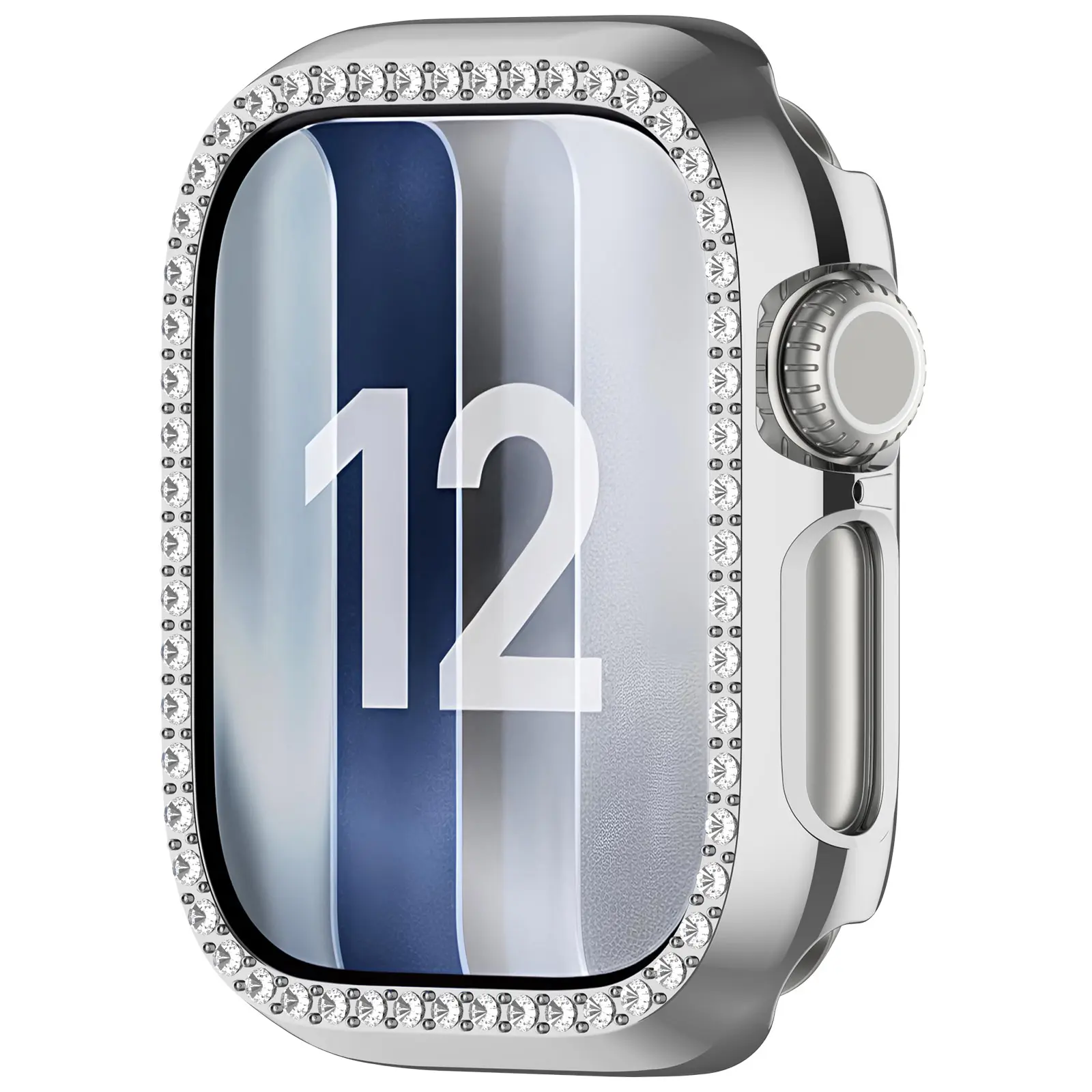 Rhinestone Skal Apple Watch Series 12 43mm Silver