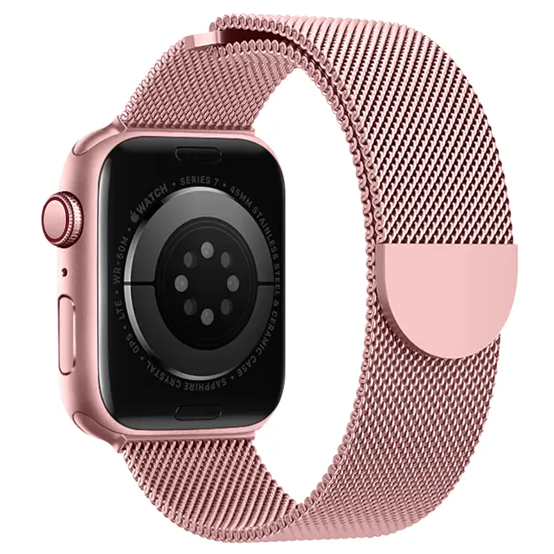 Armband Milanese Apple Watch Series 12 43mm Rosa guld