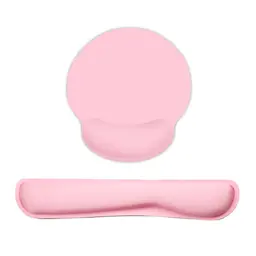 Rannetuki hiirimatolle ja näppäimistölle vaaleanpunainen