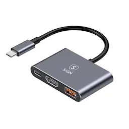 USB-C Hub 3-i-1 till USB-C + USB-A + HDMI 4K 100W