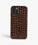 Cover iPhone 12/iPhone 12 Pro Small Croco Brun
