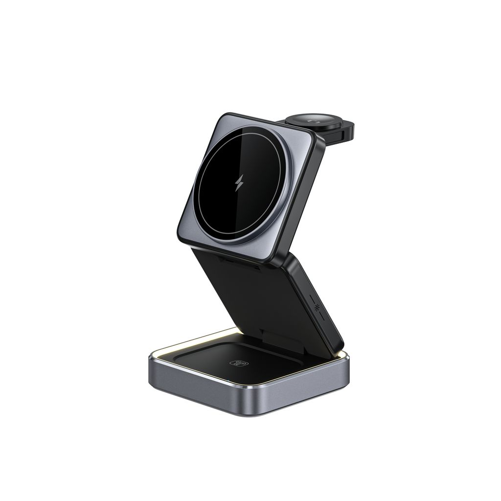 Vikbar 3-in-1 Trådlös Magnetisk Laddningsstation 15W
