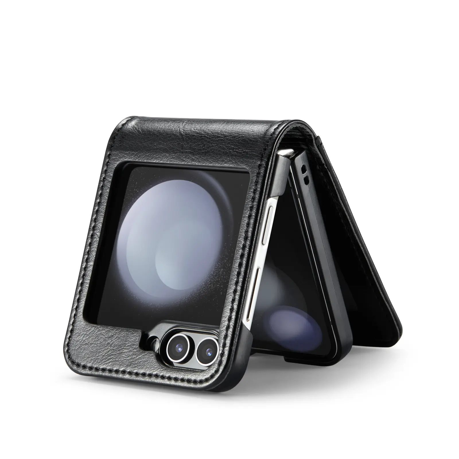 Äkta Läderfodral Samsung Galaxy Z Flip 5 Svart