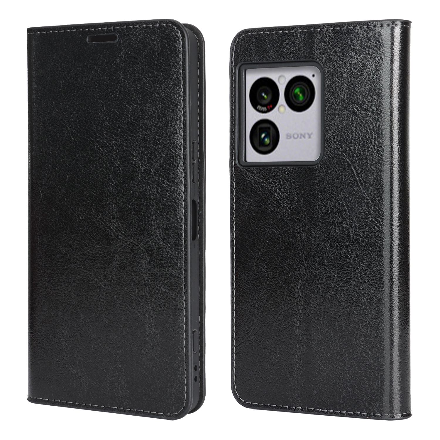 Mobilfodral Äkta Läder Sony Xperia 1 VIII Svart