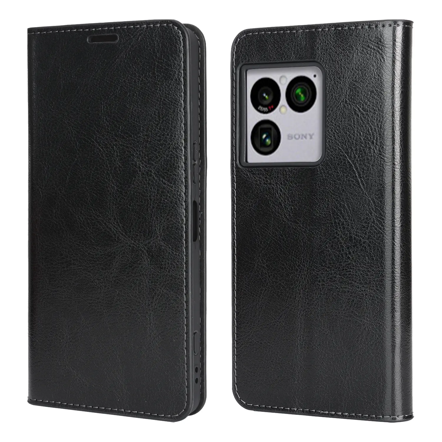 Mobilfodral Äkta Läder Sony Xperia 1 VIII Svart