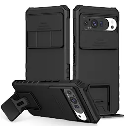 Google Pixel 9 Pro XL Kickstand Skal Kameraskydd Svart