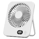 Lille genopladelig bordventilator med 5 hastigheder, Hvid