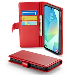 Samsung Galaxy A16 Pungetui i ægte læder, Rød