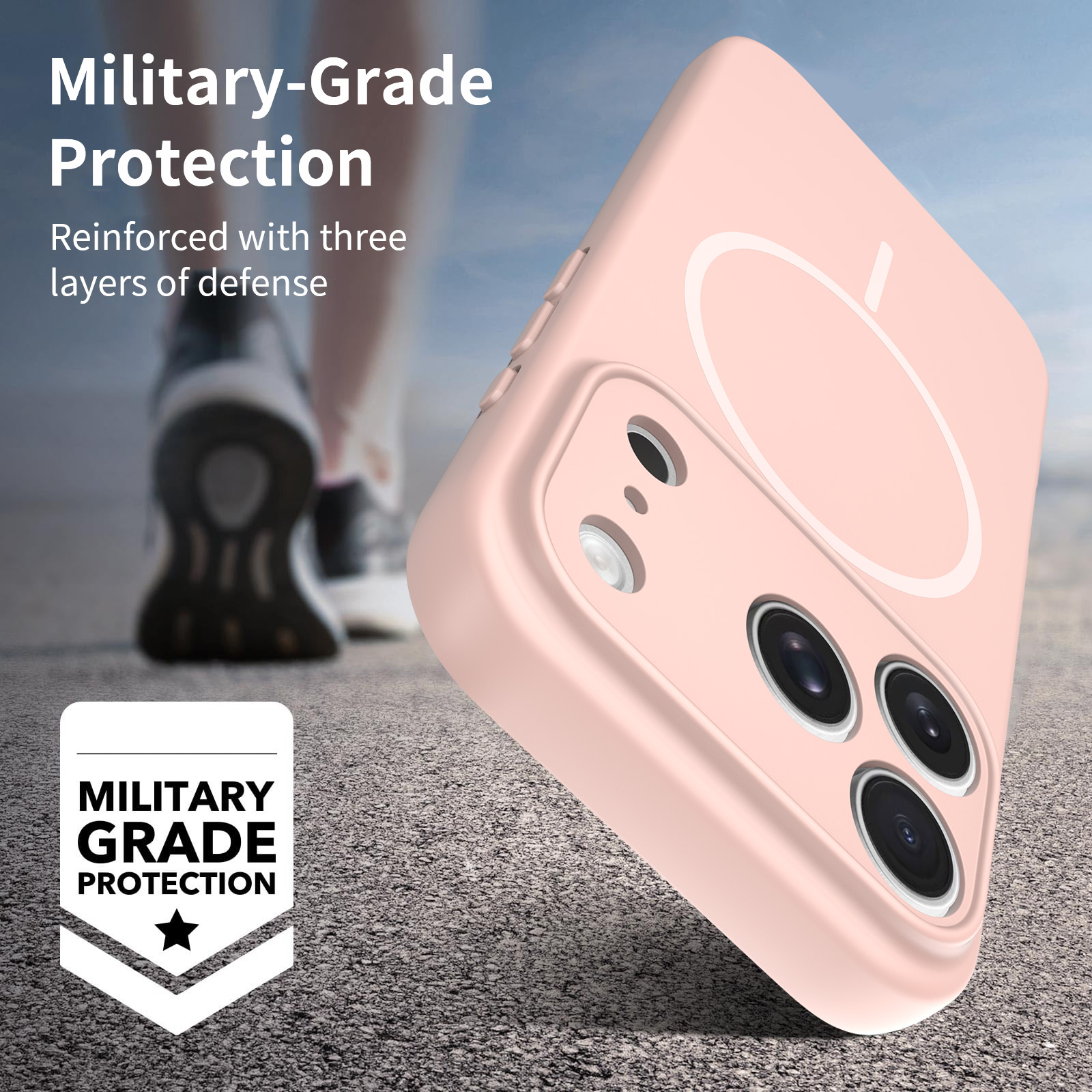 MagSafe-skal SoftArmor iPhone 18 Pro Rosa