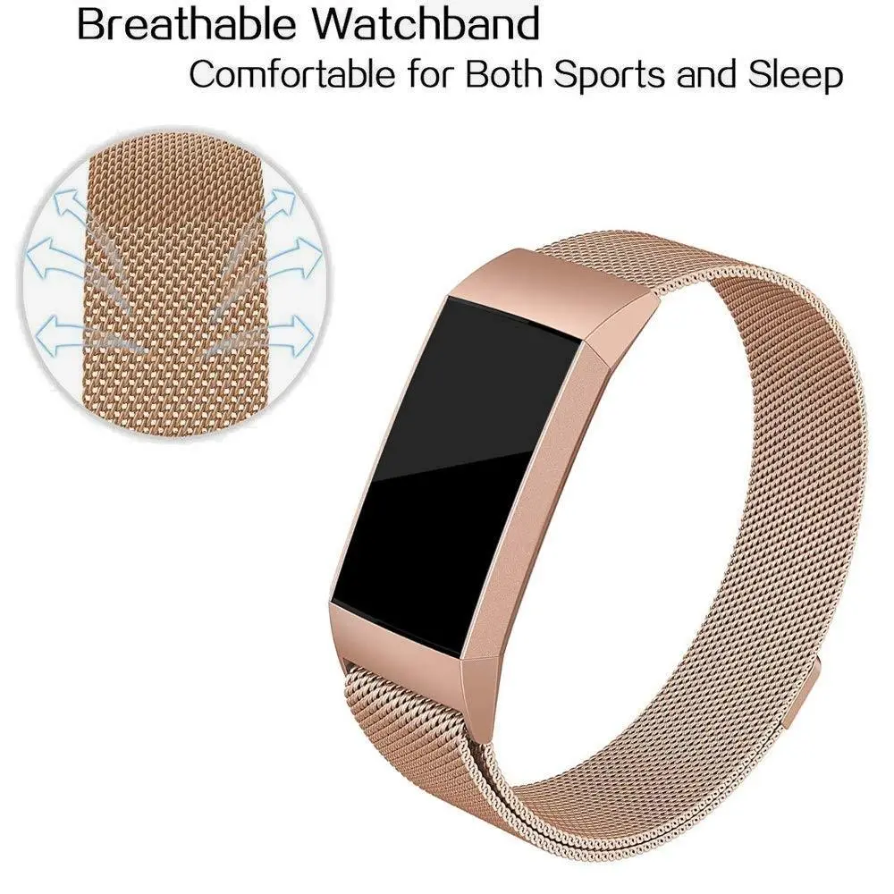 Armband Milanese Fitbit Charge 4/Charge 3 Roséguld