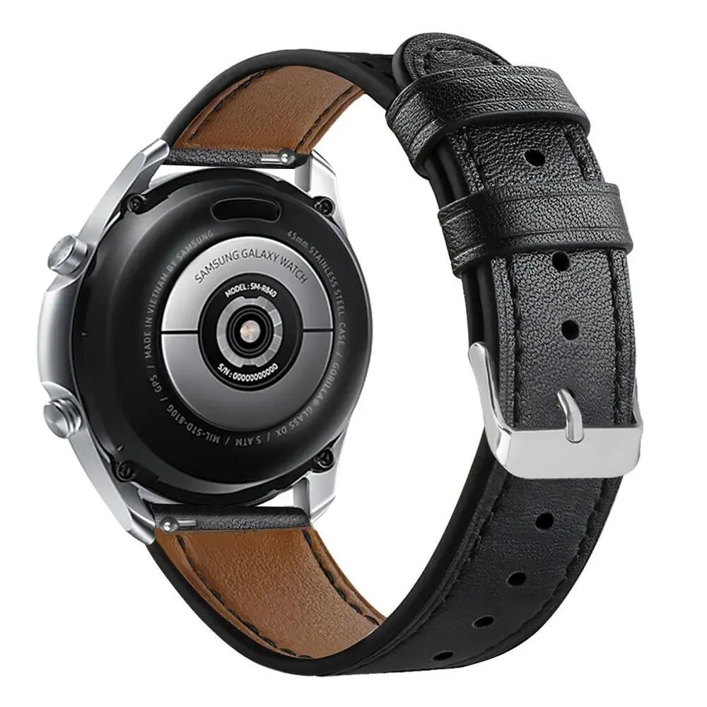 Läderarmband Samsung Galaxy Watch 3 45mm Svart