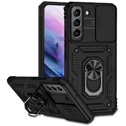 Samsung Galaxy S22 Hybridikuori Ring + Kamerasuojalla, Musta