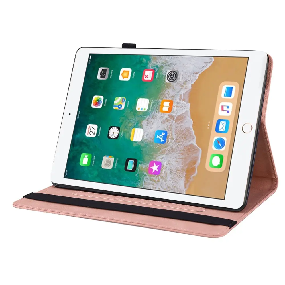 Läderfodral Fjärilar Apple iPad 9.7 5th Gen (2017) Rosa