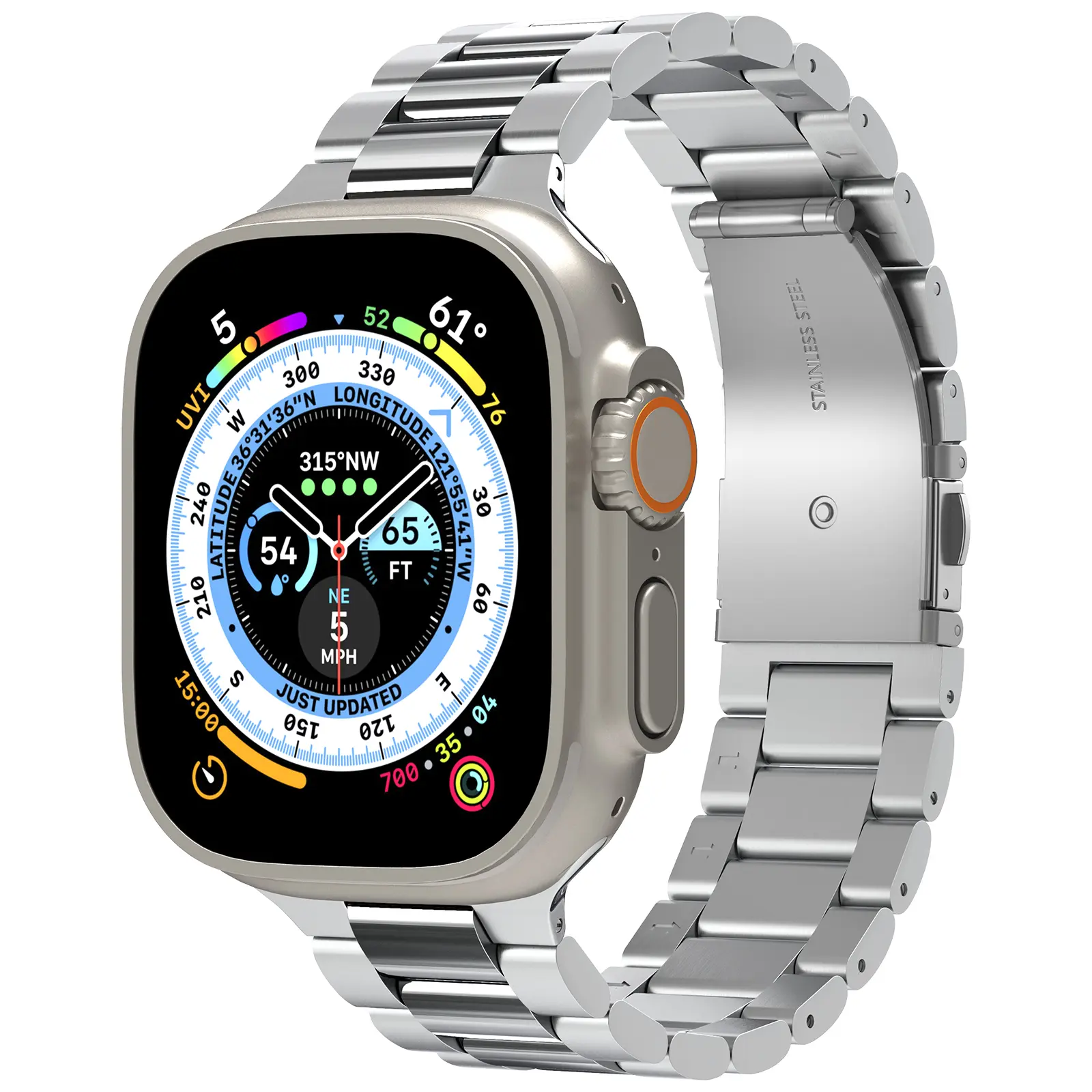 Apple Watch SE 3 44mm Armbånd Modern Fit 316L Silver