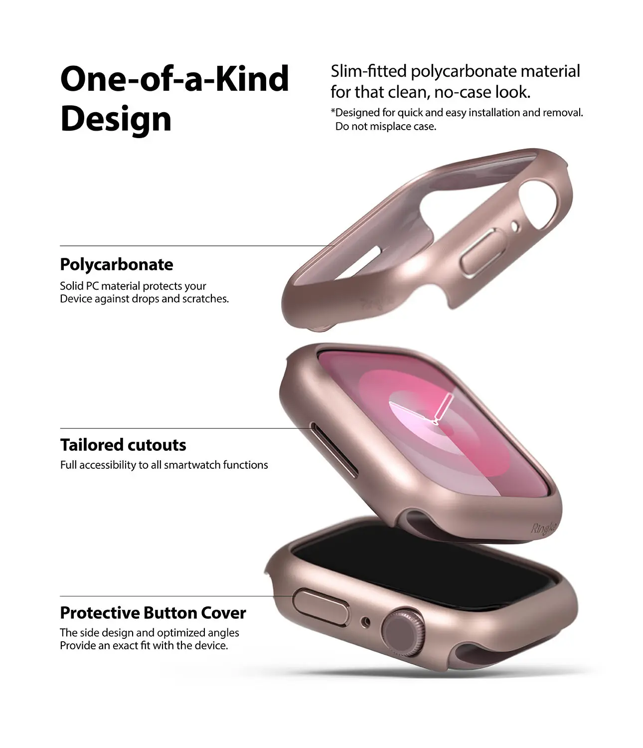 Slim Case (2-pack) Apple Watch Series 7 41mm Pink & Clear