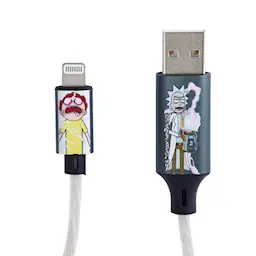 Light Up Kabel USB-A til Lightning 1.2m, Rick and Morty