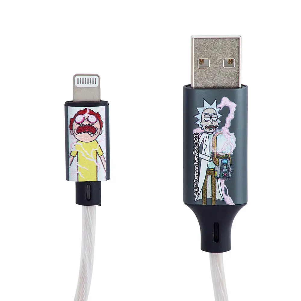 Light Up Kabel USB-A till Lightning 1.2m, Rick and Morty