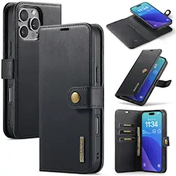 iPhone 16 Pro Max Plånboksfodral med avtagbart skal, Black