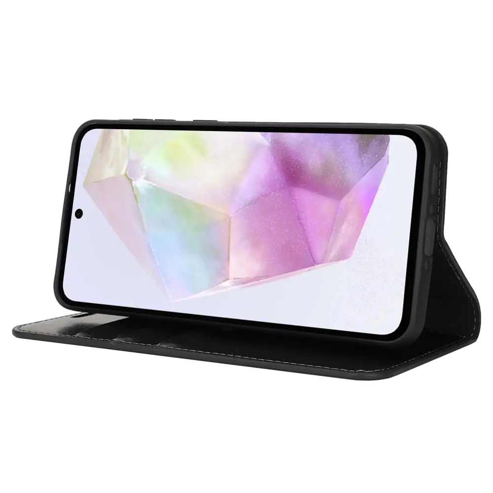 Mobilfodral Äkta Läder Samsung Galaxy A36 Svart
