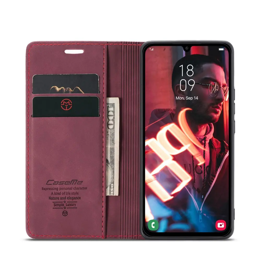 Slim Plånboksfodral Samsung Galaxy A16 Röd