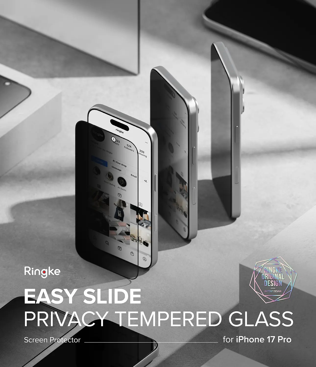 Easy Slide Privacy Glass (2-pack) iPhone 17 Pro
