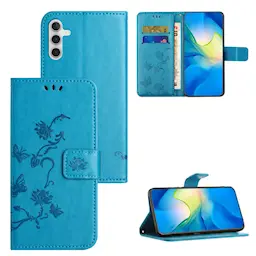 Læderetui Sommerfugle Samsung Galaxy A55 Blå